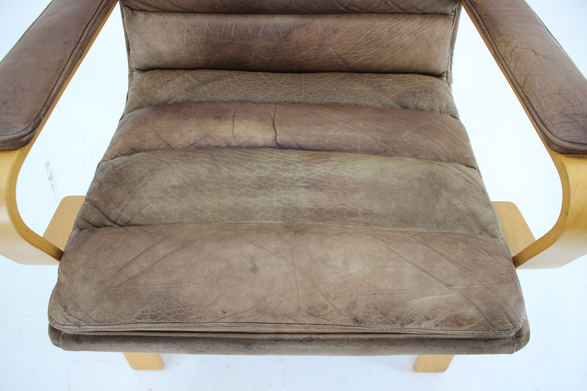 1970s Pair of Yngve Ekström "Contino" Leather Armachair,Sweden