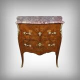 Small marquetry chest of drawers, Louis XV style – early 20th century