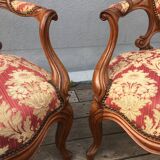 Pair of napoleon III armchairs, 19th century