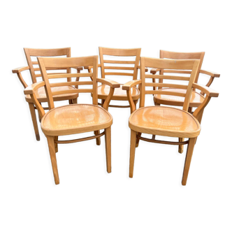 Set of 5 bistro armchairs