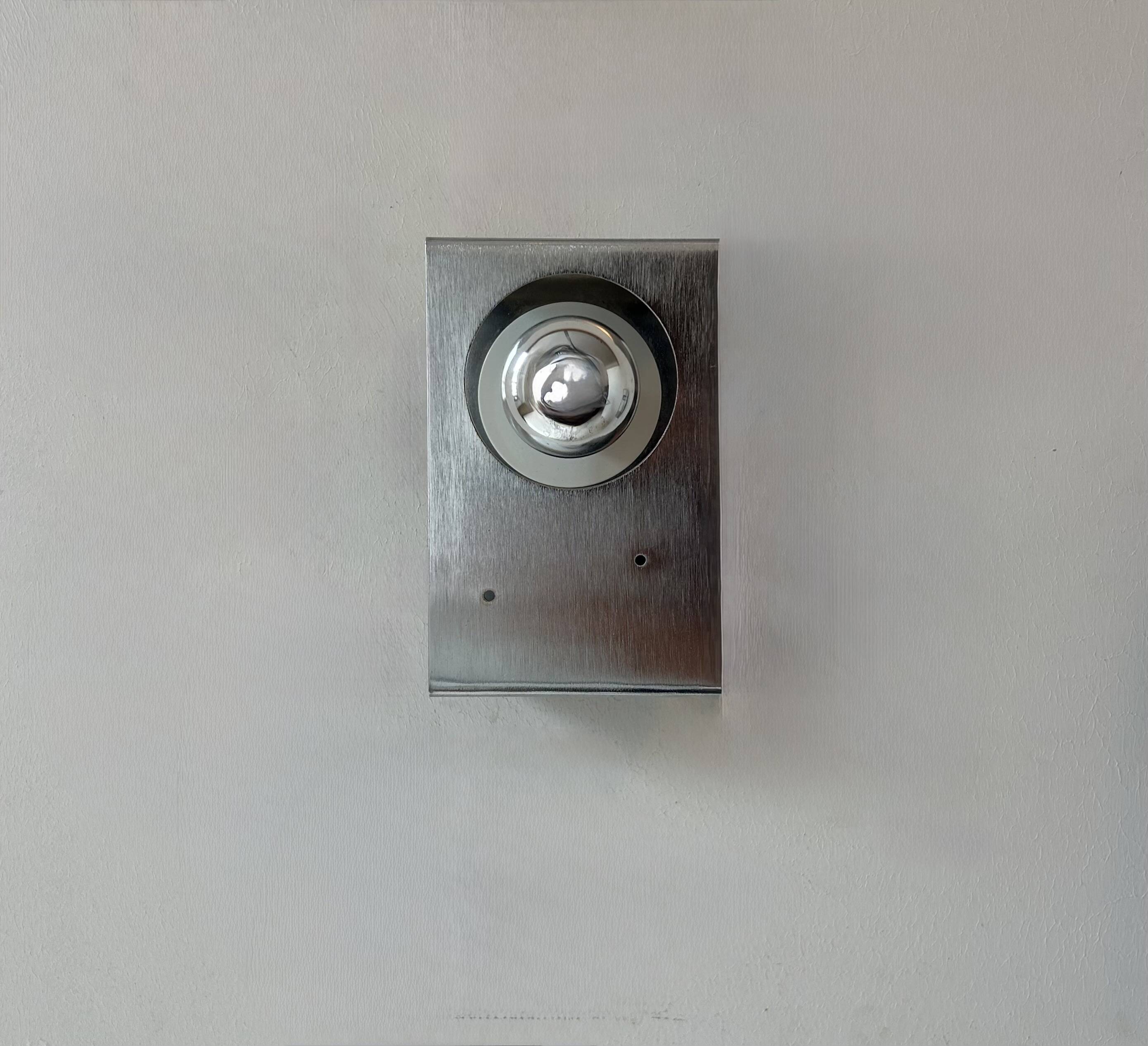 Pair of vintage wall lights, brushed metal, France, 1970