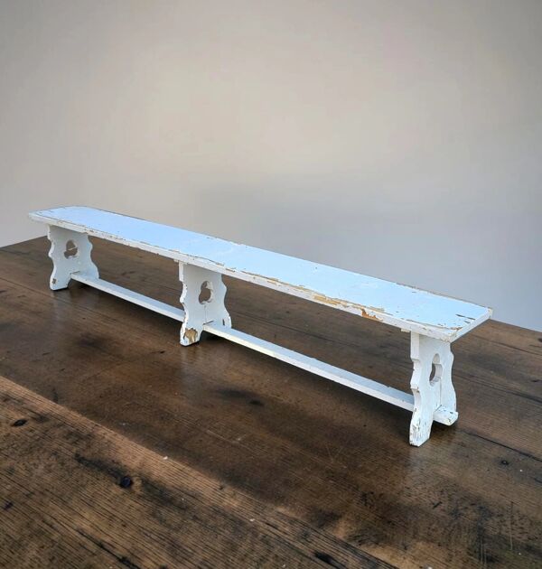 Banc de ferme en bois français / banc de jardin / années 1960
