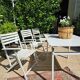 Salon de jardin bois blanc vintage