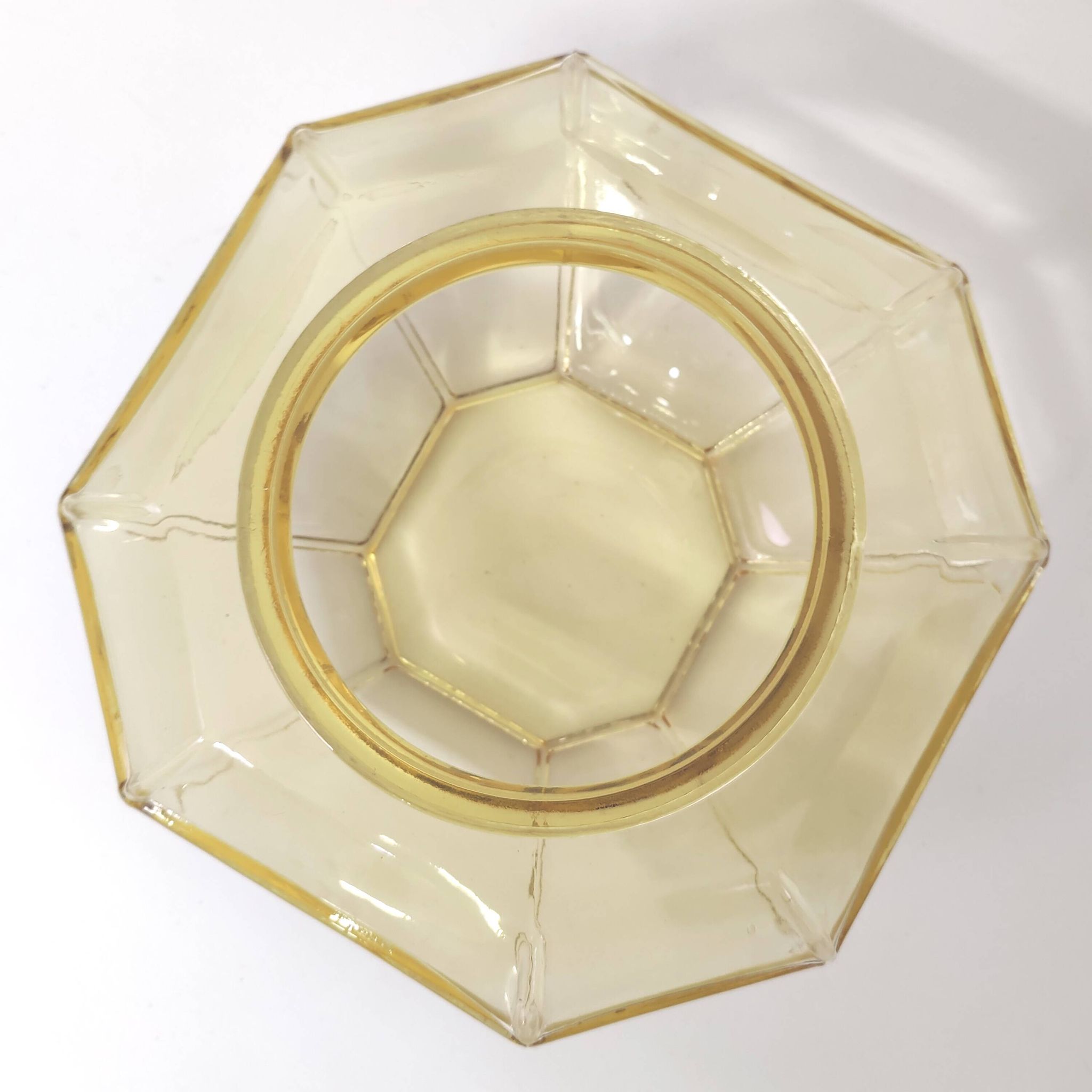 Italian wall lamp Ismos octagonal yellow glass 70s