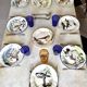 Service de table assiettes et plats Gien modèle grands oiseaux