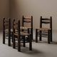 Set of 4 modernist chairs in beech and woven cord, France, circa 1940.