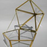 Glass and brass jewelry box