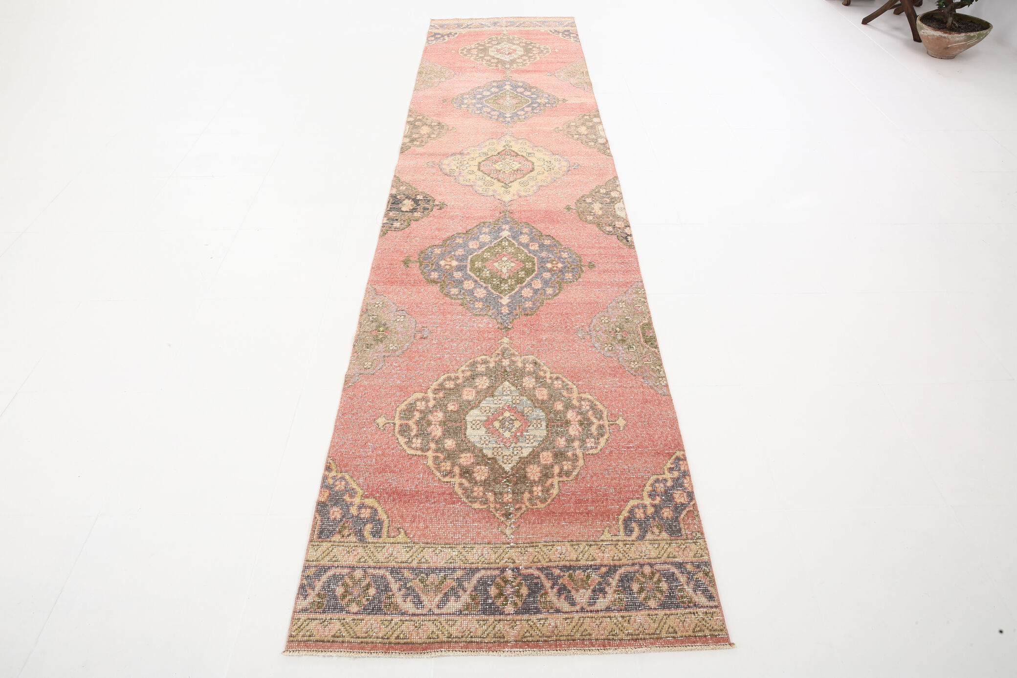 3x11 Vintage Turkish Runner Rug, 91x344Cm