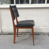 All 4 Scandinavian chairs, teak and skai, 1960