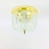 Plafonnier en laiton et verre en forme de fleur, de Limbourg, Allemagne, années 1960