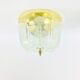 Flower shaped brass & glass flush mount from limburg, germany, 1960s