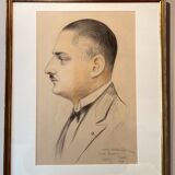 Old painting, portrait of a dandy, signed and dated 1927