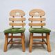 Vintage Spanish oak fishbone chairs 1970 ''Brutalist''