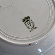 4 mismatched old green ironstone deep plates