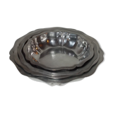 Lot of 4 round hollow stainless steel dishes