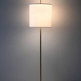Vintage Scandinavian Brass and Fabric Floor Lamp
