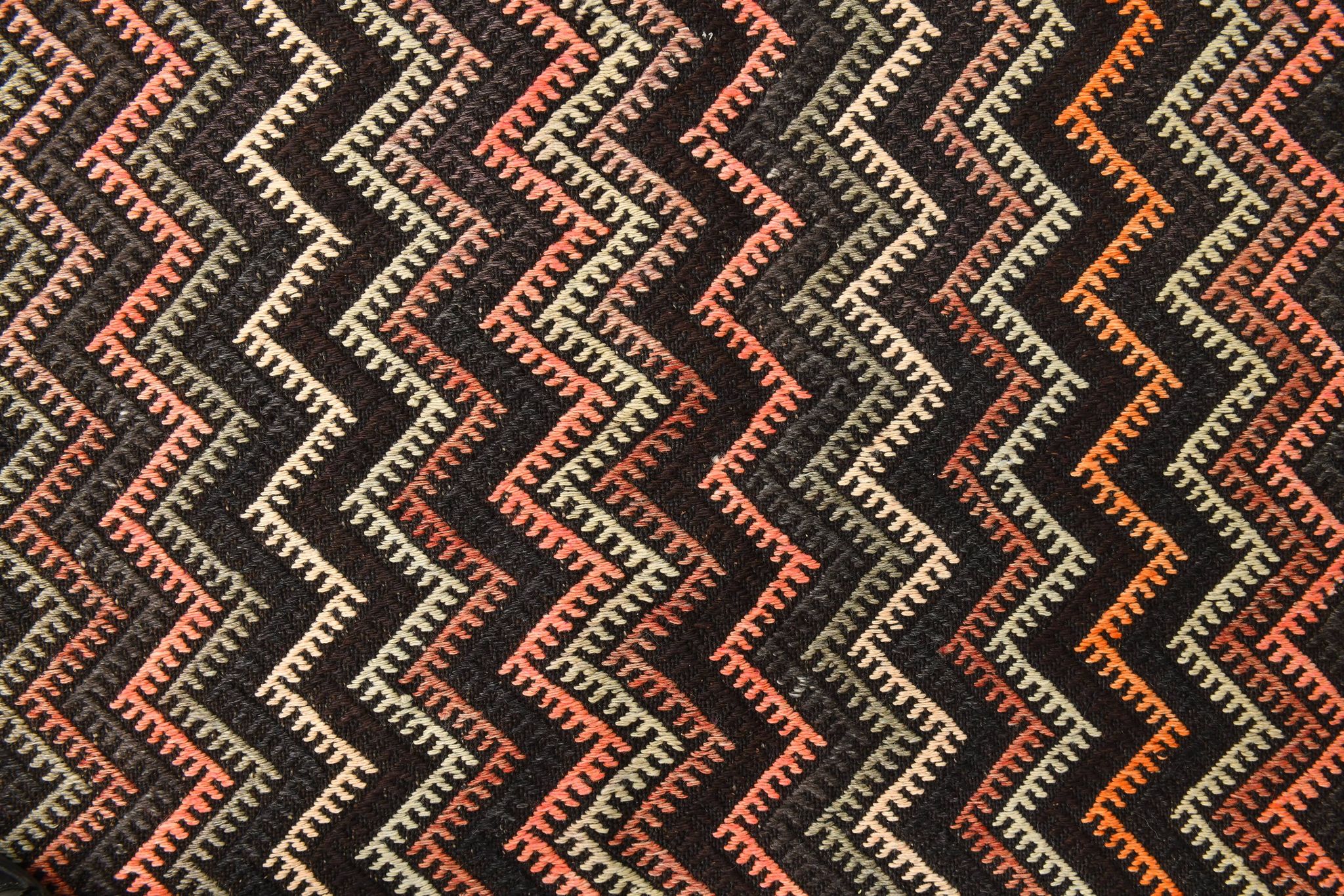 6x14 Kilim Multicolor Natural Wool Kilim Rug For Designer, 190x417 Cm