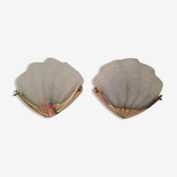 2 shell sconces