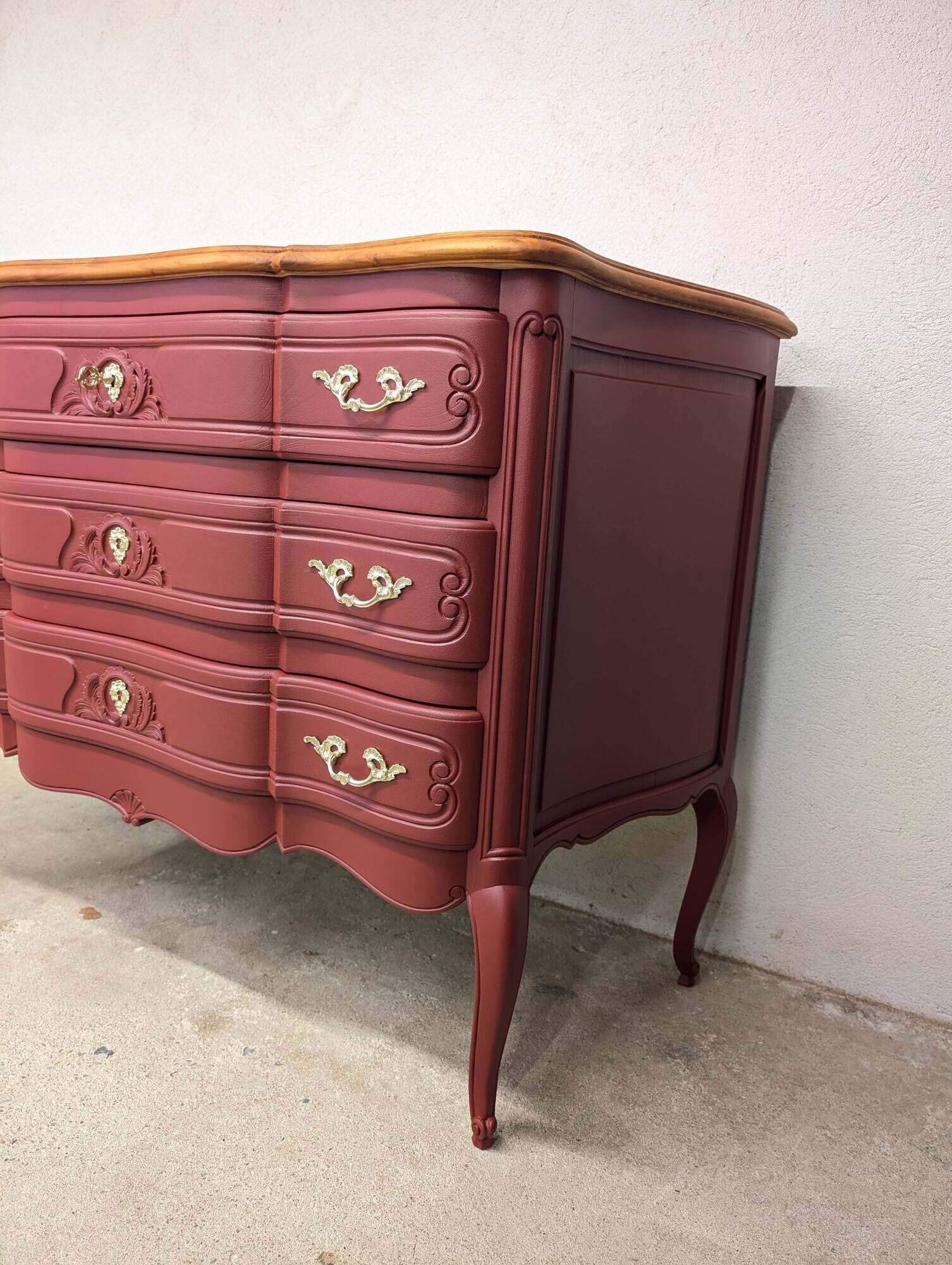 Vintage cherry wood commode refurbished