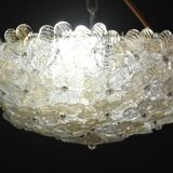 Murano Gold Ceiling Light Flower by Seguso for Venini, Italy, 1960s