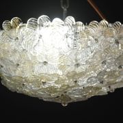 Murano Gold Ceiling Light Flower by Seguso for Venini, Italy, 1960s