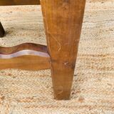 Pair of wooden and straw chairs