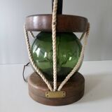 Lampe à poser flotteur de pêche en verre vintage