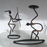 Mid-century Danish candlestick duo Laurids Lonborg