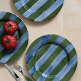 Set of 4 hand-painted ceramic dinner plates