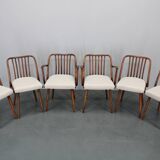 1960s Antonin Suman Set of Six Beech Dining Chairs, Restored