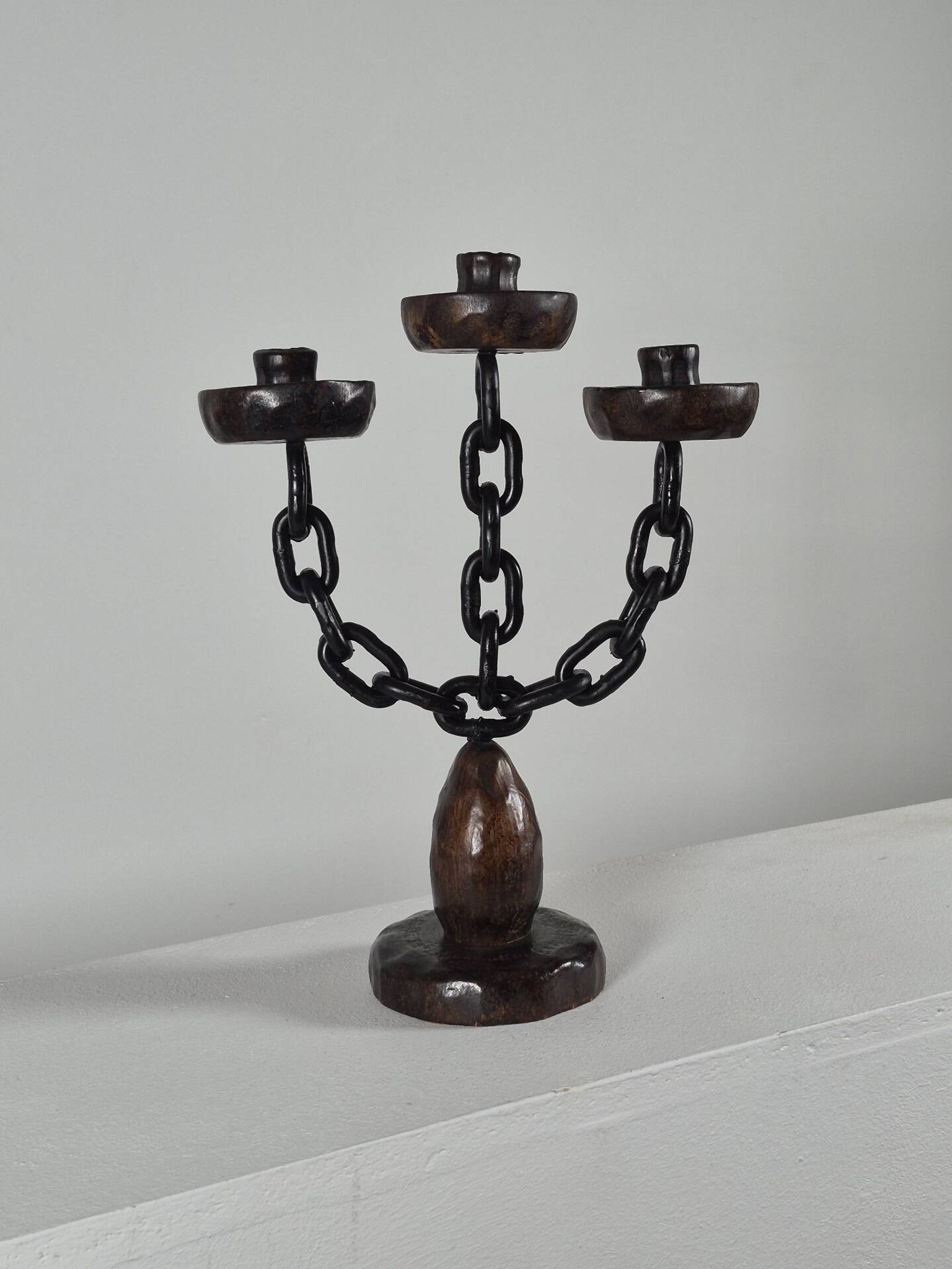 Vintage brutalist chain candlestick Spain