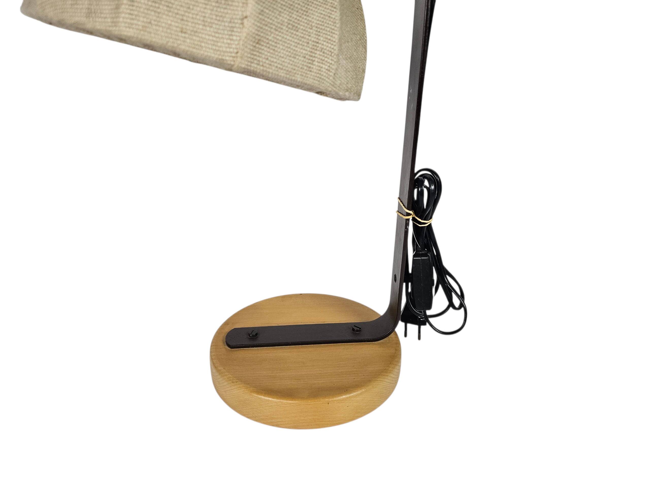Lampe Massive - Fabriqué en Belgique - bois - métal - textiles - années 80