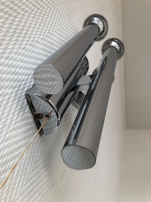 Chrome wall lamps from the 70s