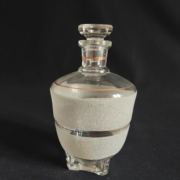 Sandblasted glass bottle