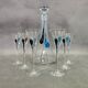 Hand-blown crystal carafe Bohemian Crystalex and a set of six glasses, 1990s.