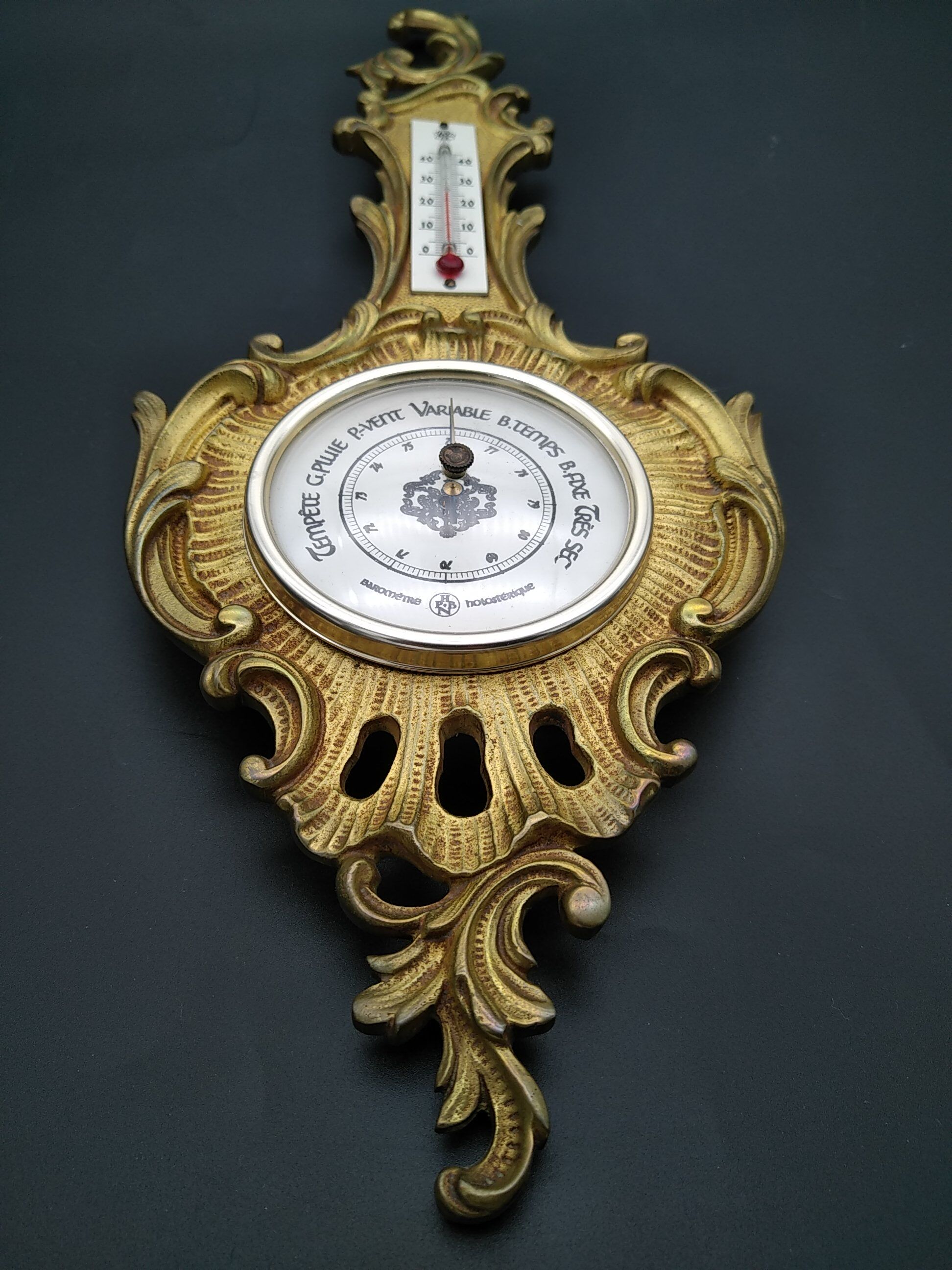 Barometer in gilded bronze, Louis XV style