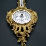 Baromètre en bronze doré, style Louis XV