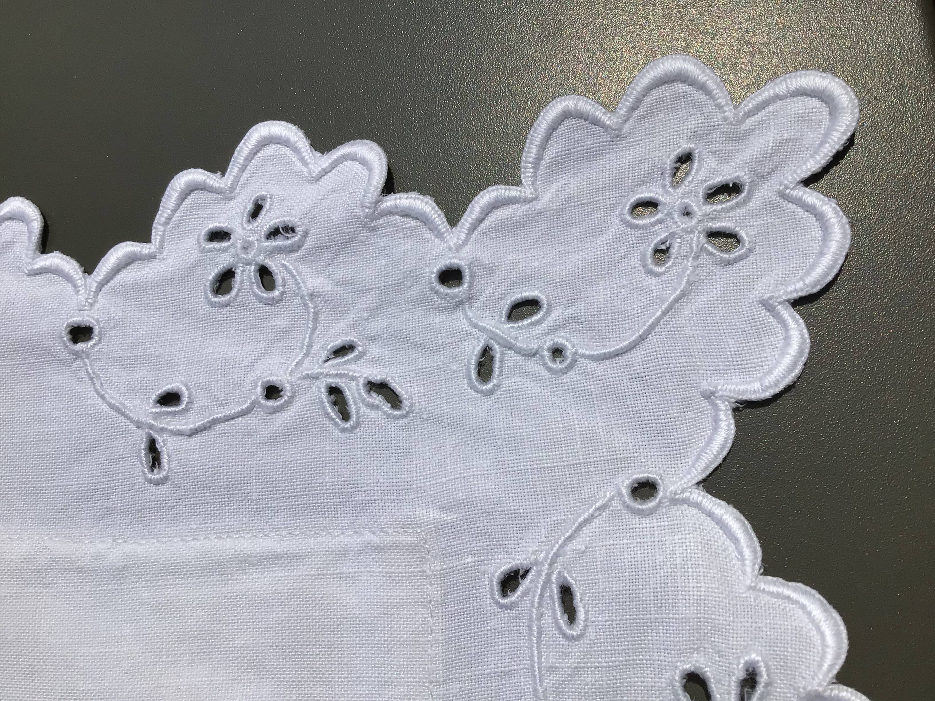 FM embroidered linen pillowcase English embroidery