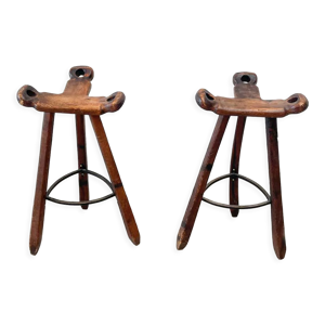Paire de tabourets de bar espagnols
