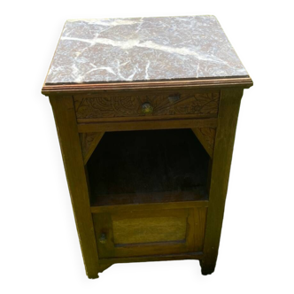 19th century white marble bedside table