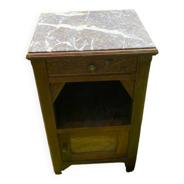 19th century white marble bedside table