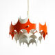 Beautiful small original 1960s Space Age metal pendant lamp by Doria