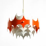 Beautiful small original 1960s Space Age metal pendant lamp by Doria