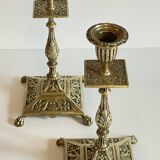 Antique Lion's Paw Candlesticks