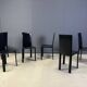 Chaises de salle à manger en cuir noir par De Couro Brazil, années 1980 - lot de 6