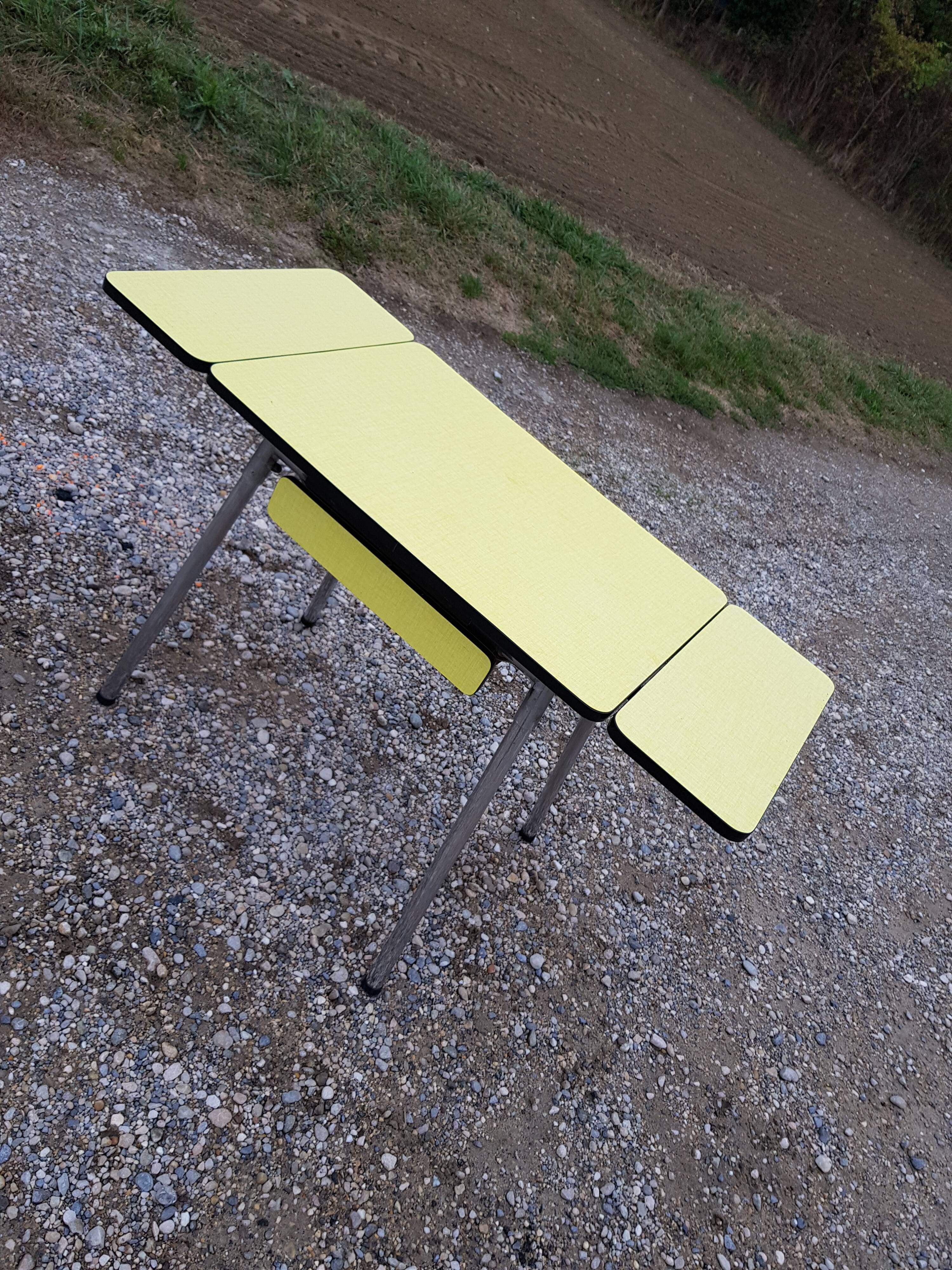 Yellow formica table