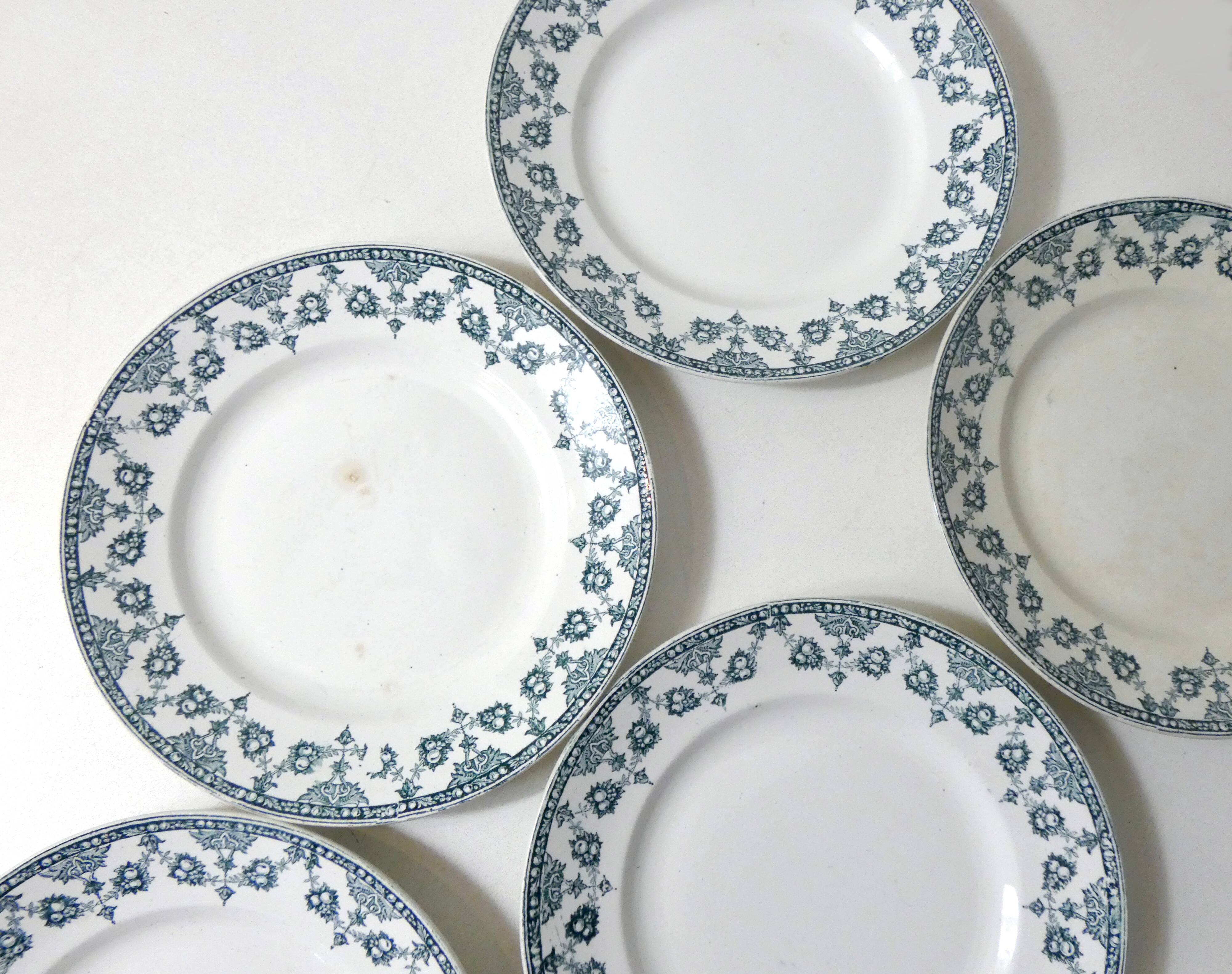 Terre de fer 8 Art Deco flat plates NORMAND model