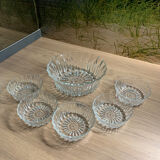 Fruit salad service - salad bowl and 5 glass ramekins