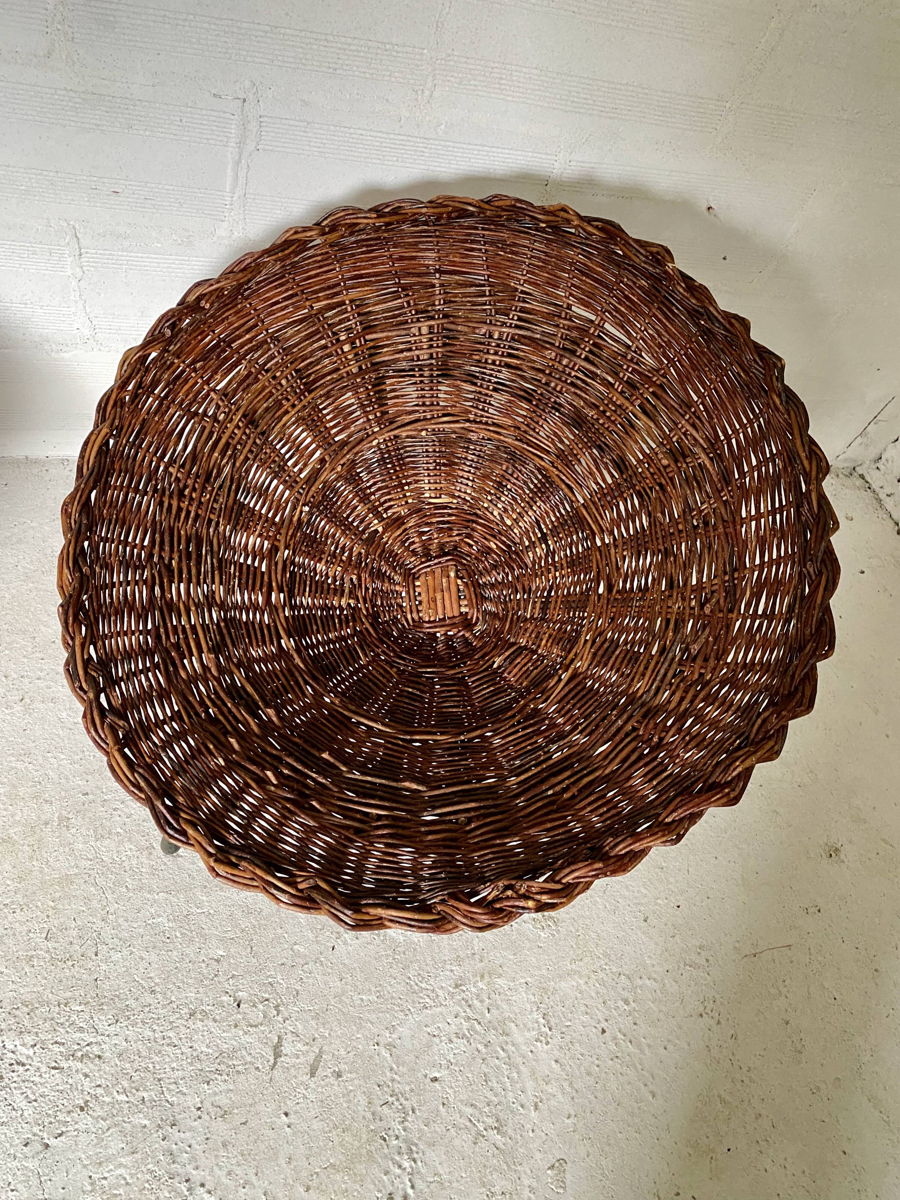 Pair of wicker basket armchairs