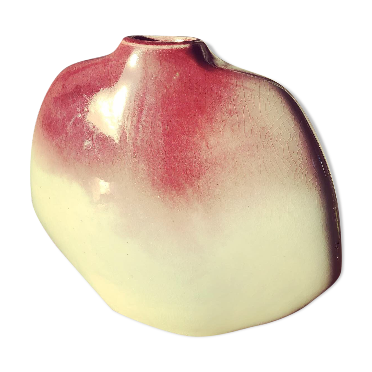 Old pink enamelled vase